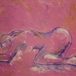 Woman on Pink monotype